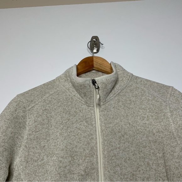 L.L. Bean Sweater Fleece Jacket Full Zip Jacket. Beige. Women’s Large Petite. - Picture 5 of 6